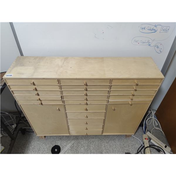 Office Drawer Unit Filled with Office Supplies and Essentials