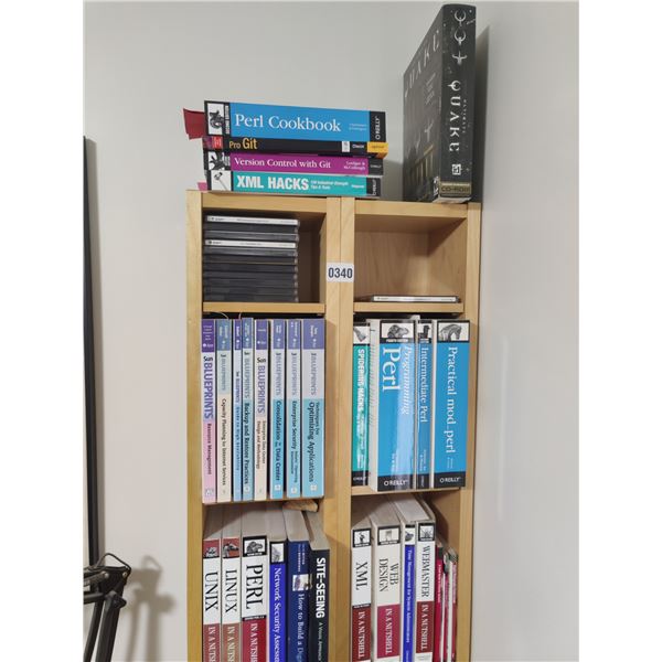 Set of 2 Skinny CD/Book Shelves Filled With Computer Books