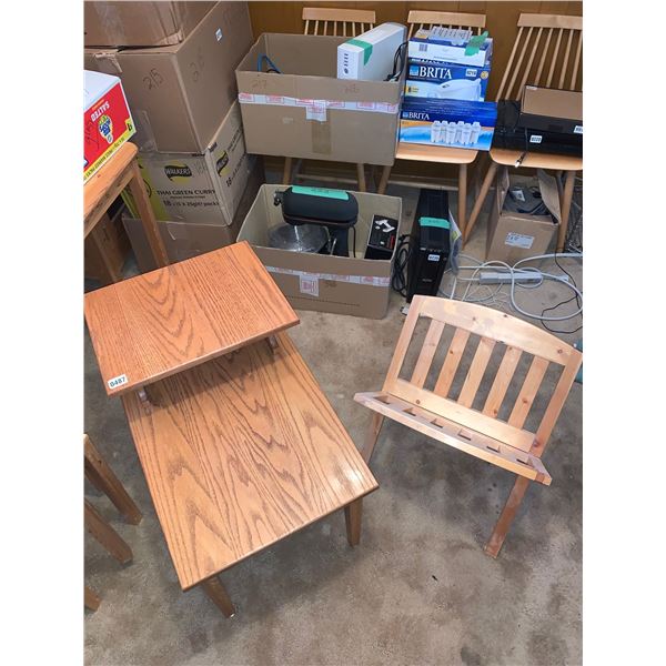 Side Table and Magazine Stand