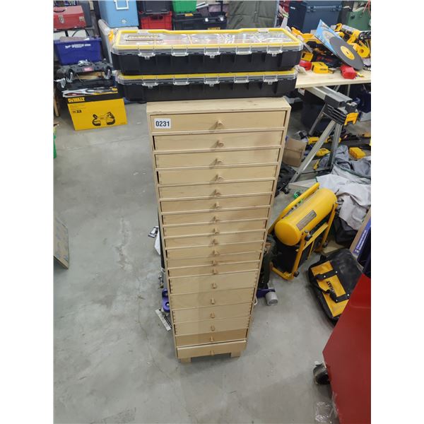DeWalt Bit Organizer with Shelving Unit Full of Misc Tools
