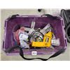 Image 1 : DeWalt Wired Drill & Bin of Misc. Tools & Accessories
