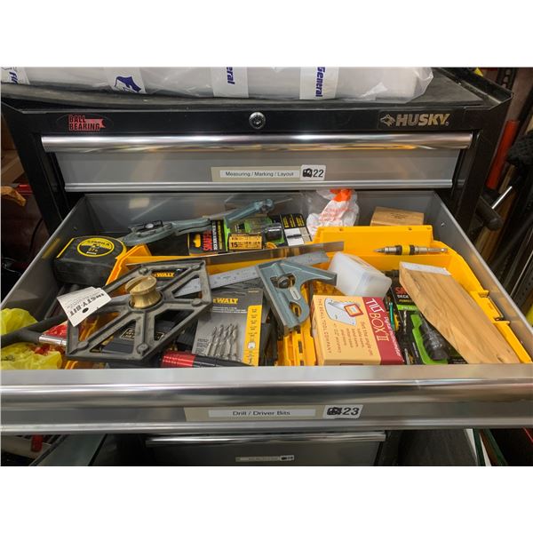 DeWalt Drill Bit Set, and Drawer Full of Assorted Tools