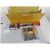 Image 1 : Metal Tool Box with Dewalt 26pc Drill Bit Set, Power Fasteners
