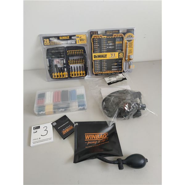Dewalt 45pc Drill Bit Set, Resporator Mask, 171pc Heat-Shrink Tubing, Winbag
