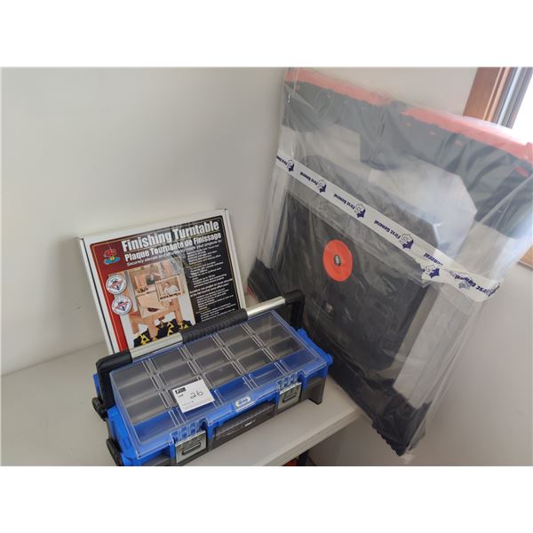 Kreg Organizer, Black and Decker Work Bench, Finishing Turn Table