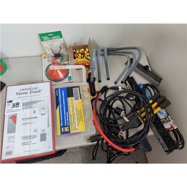 Water Stone Sharpening System, Sprinkler, Knife Sharpener, Assorted Electrical Assesories and Extens