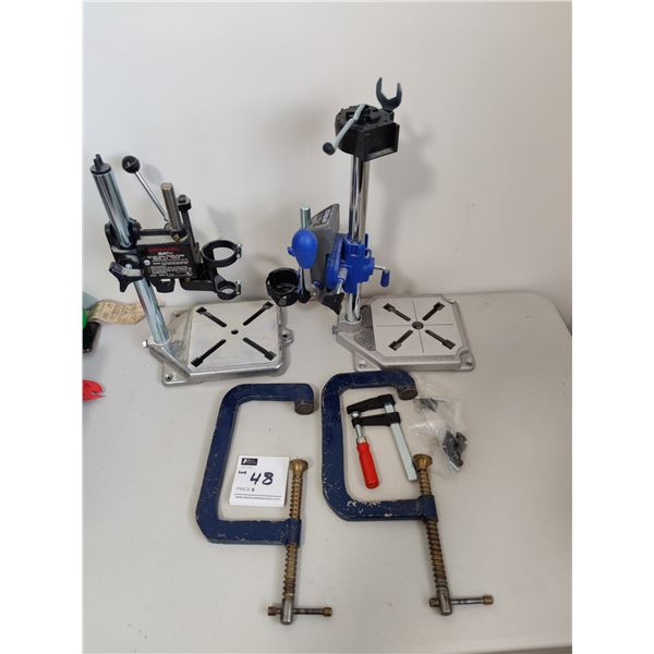 Dremel MultiPro Deluxe Drill Press Stand (Model 220 & Model 212), Assorted Clamps and Various Hardwa