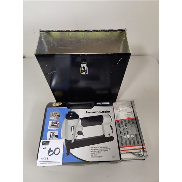 Surebonder Pnuematic Stapler and Metal Box
