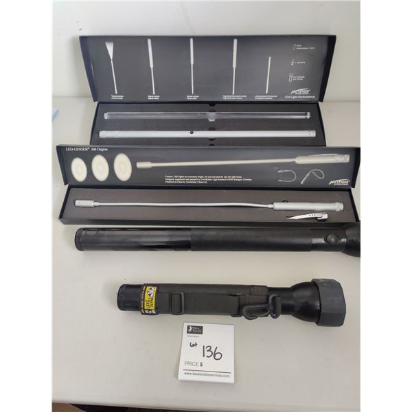 Assorted LED Lenser Lights & 2 Heavy Duty Flashlights