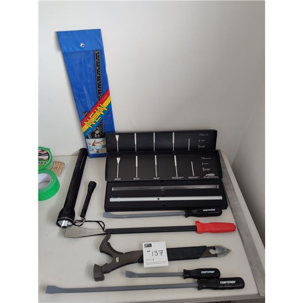 2 LED Lenser Lights, Assorted Tools and 2 Flashlights