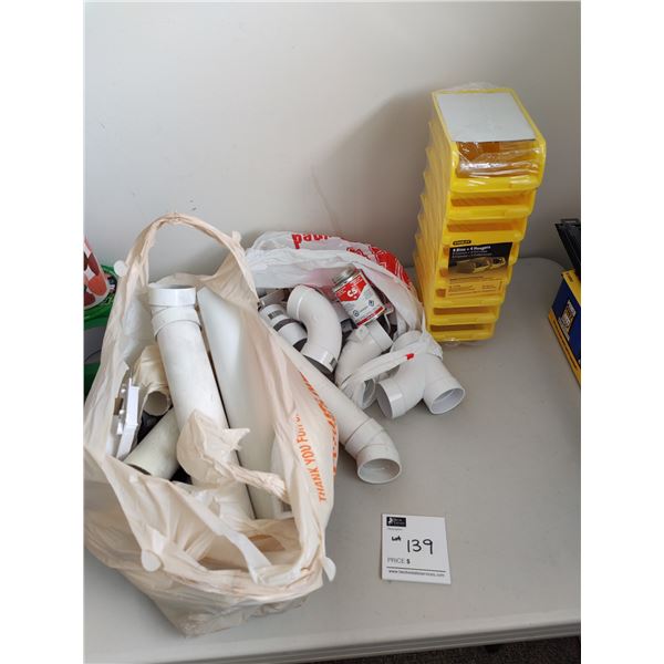 Assorted PVC Piping & Storage Containers