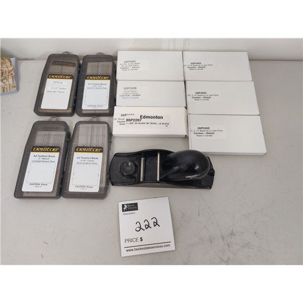 Small Hand Plane & Assorted Planing Blades
