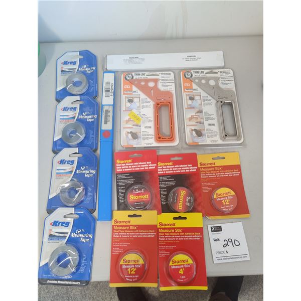 2 Trim Locs, 3 13" Planer Blades, Assorted Measuring Tapes & More