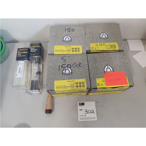 Veritas Micro-Adjust Rod, Dual Marking Gauge, Assorted Sanding Disks,