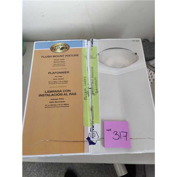 Hampton Bay Flush Mount Fixture with Pewter Finish