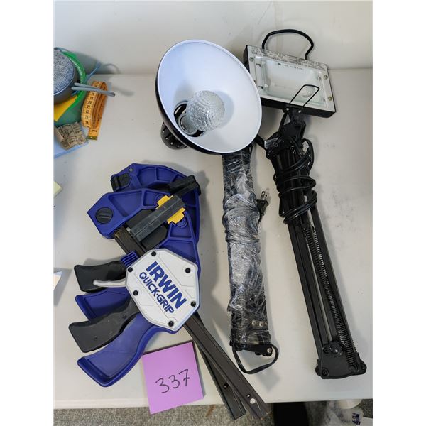Irwin Clamps & Assorted Lamps