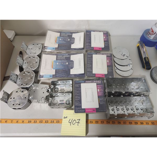 Assorted Electrical Boxes & Smart Dimming Light Switches