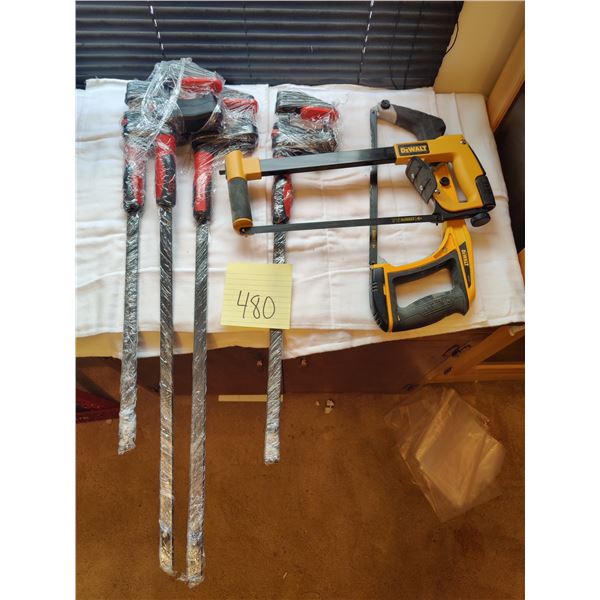 4 Bessey Clamps & 2 Hand Saws