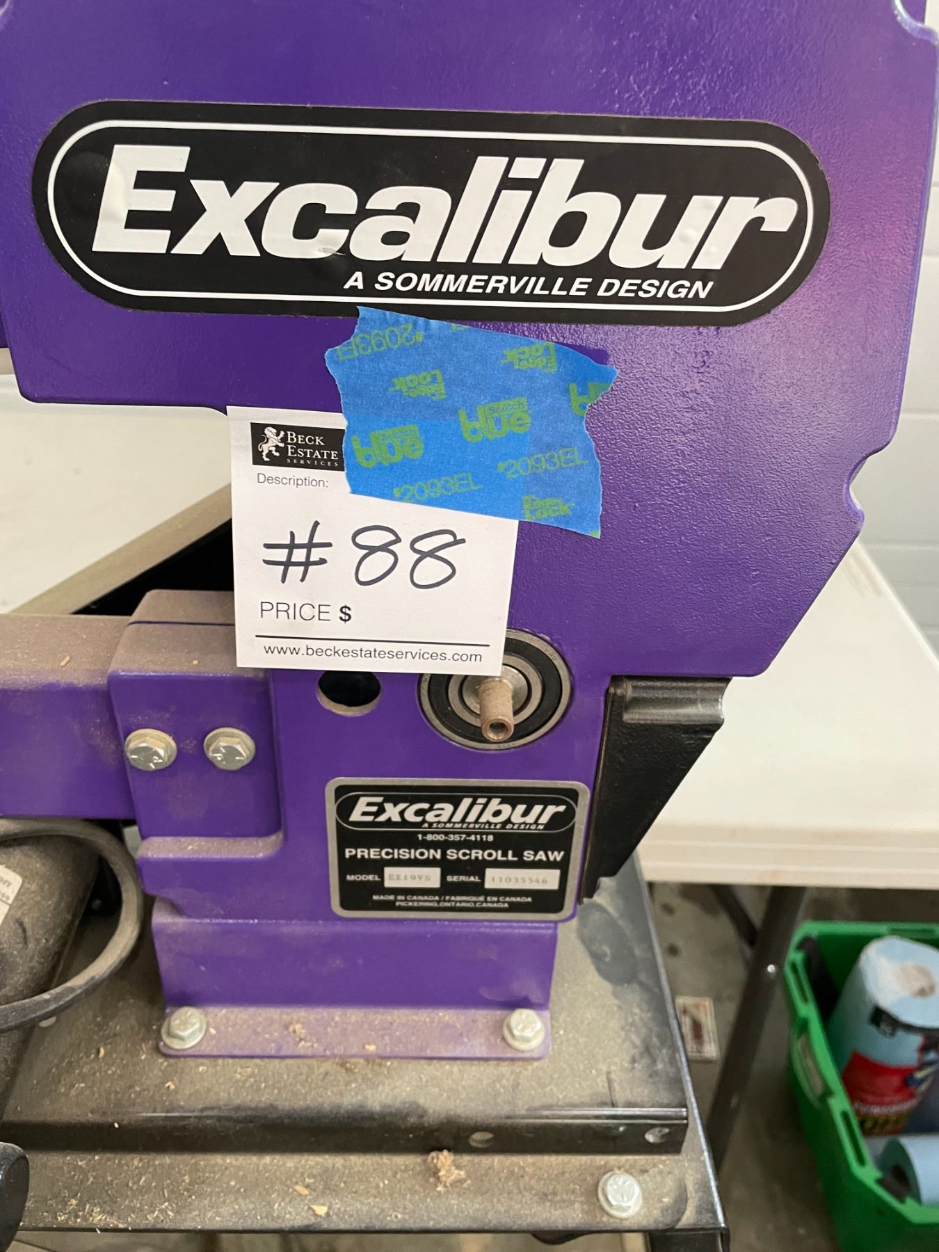Excalibur Precision Scroll Saw Model EX19VS Beck Auctions Inc.