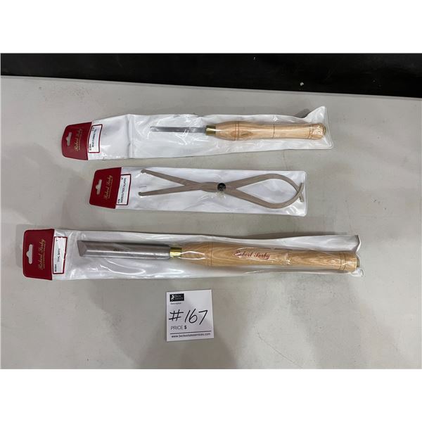 Robert Sorby Oval Skew #809H - Inside/Outside Caliper #976 - Bead Forming Tool #835H