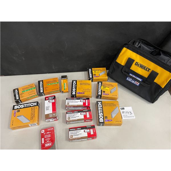 Dewalt Tool Bag with Assorted Staples & Nails