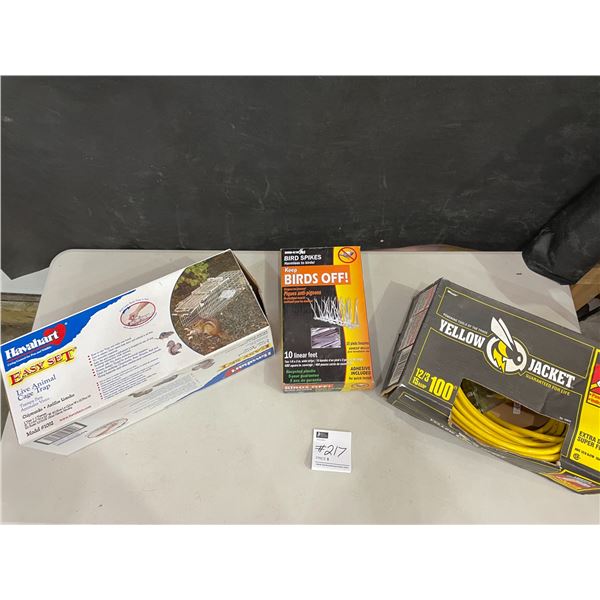 Havahart Easy Set Trap - Bird-X Bird Spikes 10 Linear Feet - Yellow Jacket 100' Extension Cord