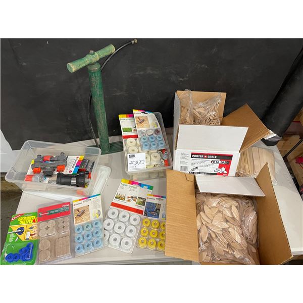 Porter Cable Assorted Plate Joining Biscuits - Vintage Air Pump - Gardening Supplies