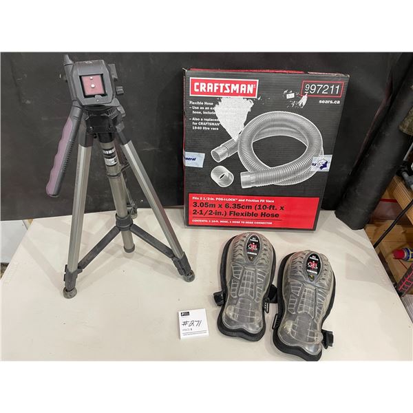 Giotto Video/Photo Tripod - Craftsman Flexible Hose 10' - Shin/Knee Pads