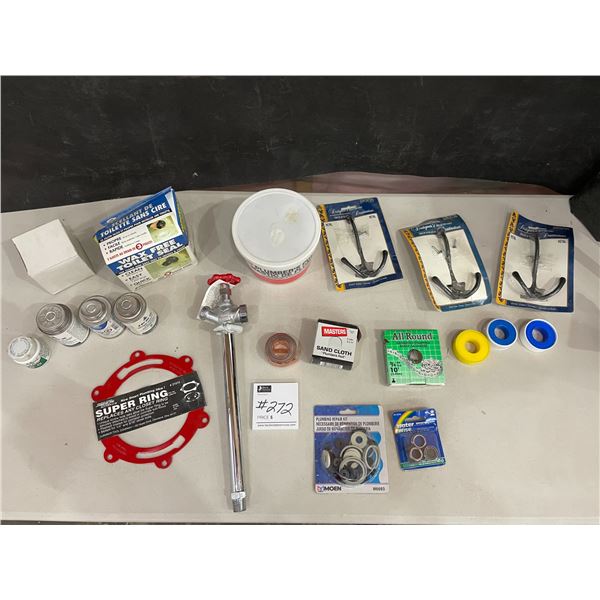 Galvanized Strapping - Plumbers Putty - Super Ring - Wax Free Toilet Seal - Solvent - Hooks x3