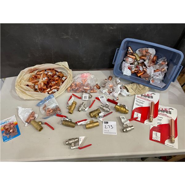 Copper Adapters - Water Surge-Shock Absorber - Straps/Nails Designed For Copper - Ball Valves x11