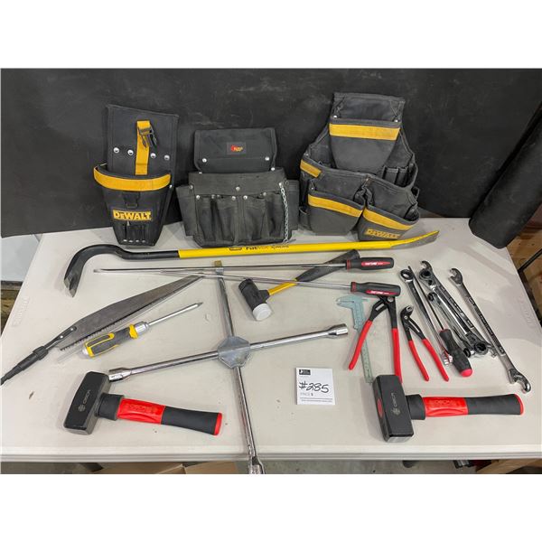 Mallet - Crowbar - Tire Iron - Long Screwdrivers - Wrenches - Pliers - Tool Pouches