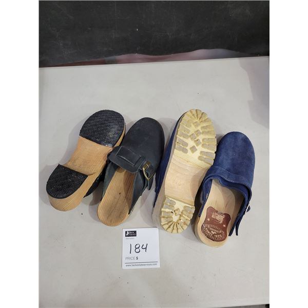 Kubi Clogs Suede & Wood - Size 8 (Slightly Worn)