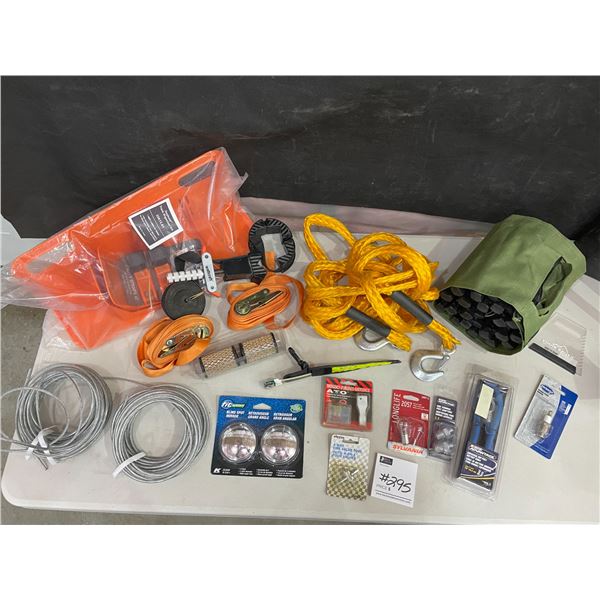 Stay Hold Trunk Organizer Kit - 32" Tire Traction Strip - Rope with Clamps - Ratchet Straps...