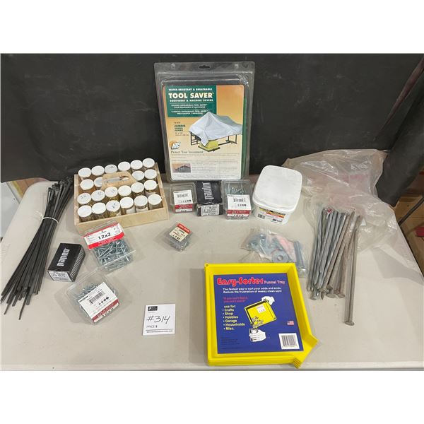 Easy-Sort Funnel Trays - Screws, Nails, Zip Ties - 1' Spikes - Tool Saver Cover