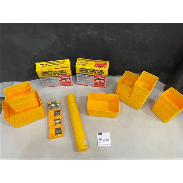 Sawhorse Bracket Sets - Assorted Storage/Organizing Bins