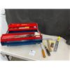 Image 3 : Large Blue Metal Toolbox with Various Tools & Hardware