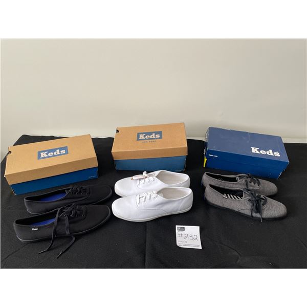Three Pairs of Keds Runners (Brand New) All Size 10US
