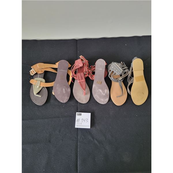 Women's Sandals x3 Size 9 (Like New)