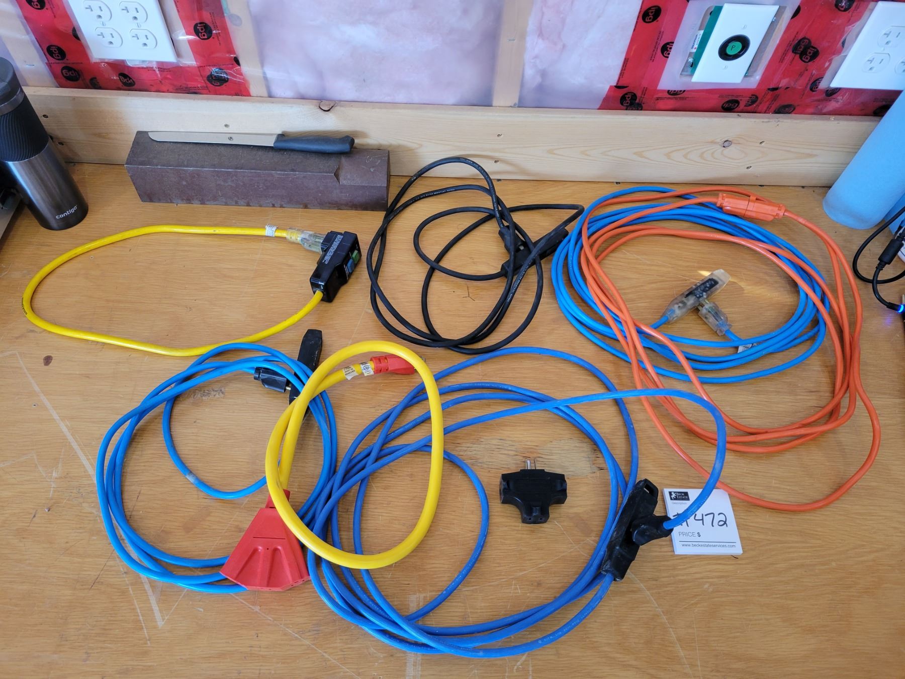5 Small Extension Cords with 2 Splitters & a Ground Fault Circuit