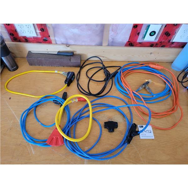 5 Small Extension Cords with 2 Splitters & a Ground Fault Circuit Interrupter