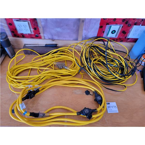 Three Large Outdoor Extension Cords