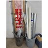 Image 1 : Assorted PVC, Ducting, Electrical Metal Tubing with Garbage Bins & Large 11ft Duct & 3 11ft PVC