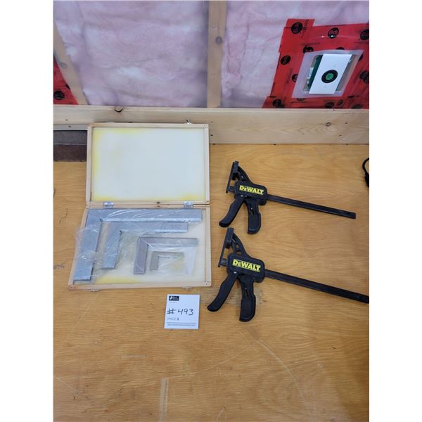 2 Dewalt Clamps/ Square Machinist Precision 8x12