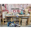 Image 1 : Assorted Carpentry Materials With shelving Table (Must be removed from the wall)