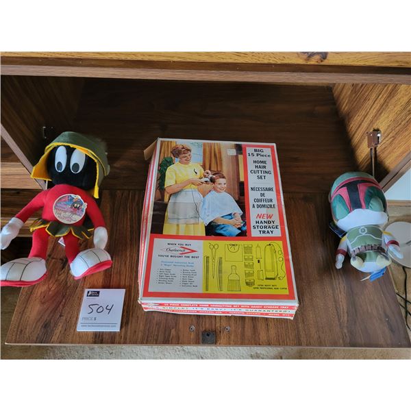 Marven The Martian Plush Toy & Plush Toy Bobafett & Vintage Charlescarft Home Hair Cutting Set