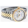 Image 2 : Rolex Mens 2T Mother Of Pearl Roman Datejust Oyster Perpetual Wristwatch 36MM