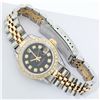 Image 3 : Rolex Ladies 2 Tone Black Diamond Lugs Oyster Perptual Datejust Wristwatch