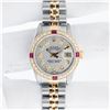 Image 3 : Rolex Ladies 2 Tone Silver Diamond & Ruby Oyster Perpetual Datejust Wristwatch T