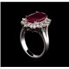 Image 4 : GIA Cert 4.09 ctw Ruby and Diamond Ring - 14KT White Gold