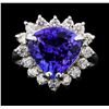 Image 2 : 5.25 ctw Tanzanite And Diamond Ring - 14KT White Gold